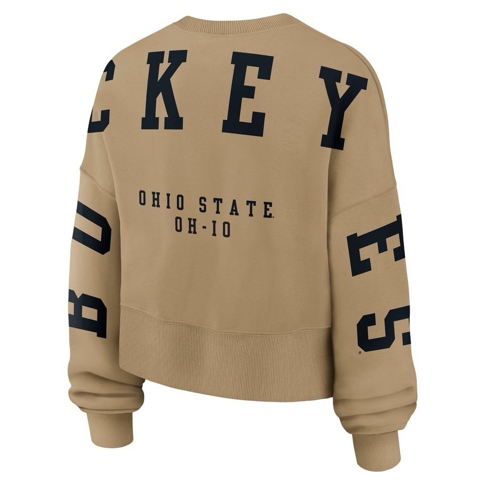 Nike Ohio State Buckeyes Shoes Womens XL Tan Crewneck 01D7-2FE-OH-ZEE